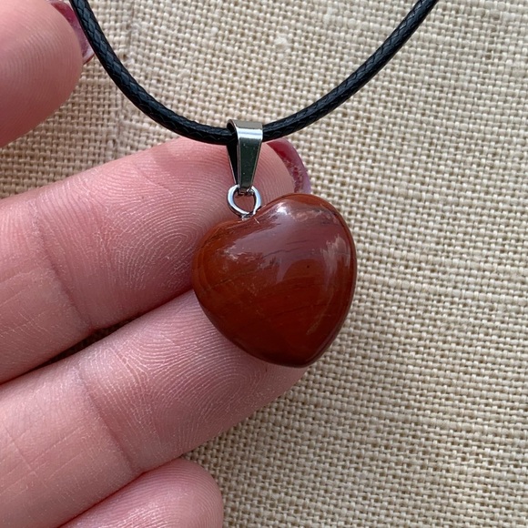 Handmade Heart Genuine Stone Amulet Necklace - Picture 5 of 13